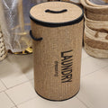 Bamboo Cylinder Laundry Hamper with Lid