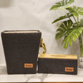 Textured Bouclé/Sherpa Dustbin and Tissue Box Set
