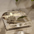 Silver Crystal Flower Napkin Holder