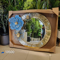 Sunburst Metal Floral Round Wall Mirror