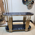 capsule-shaped console table