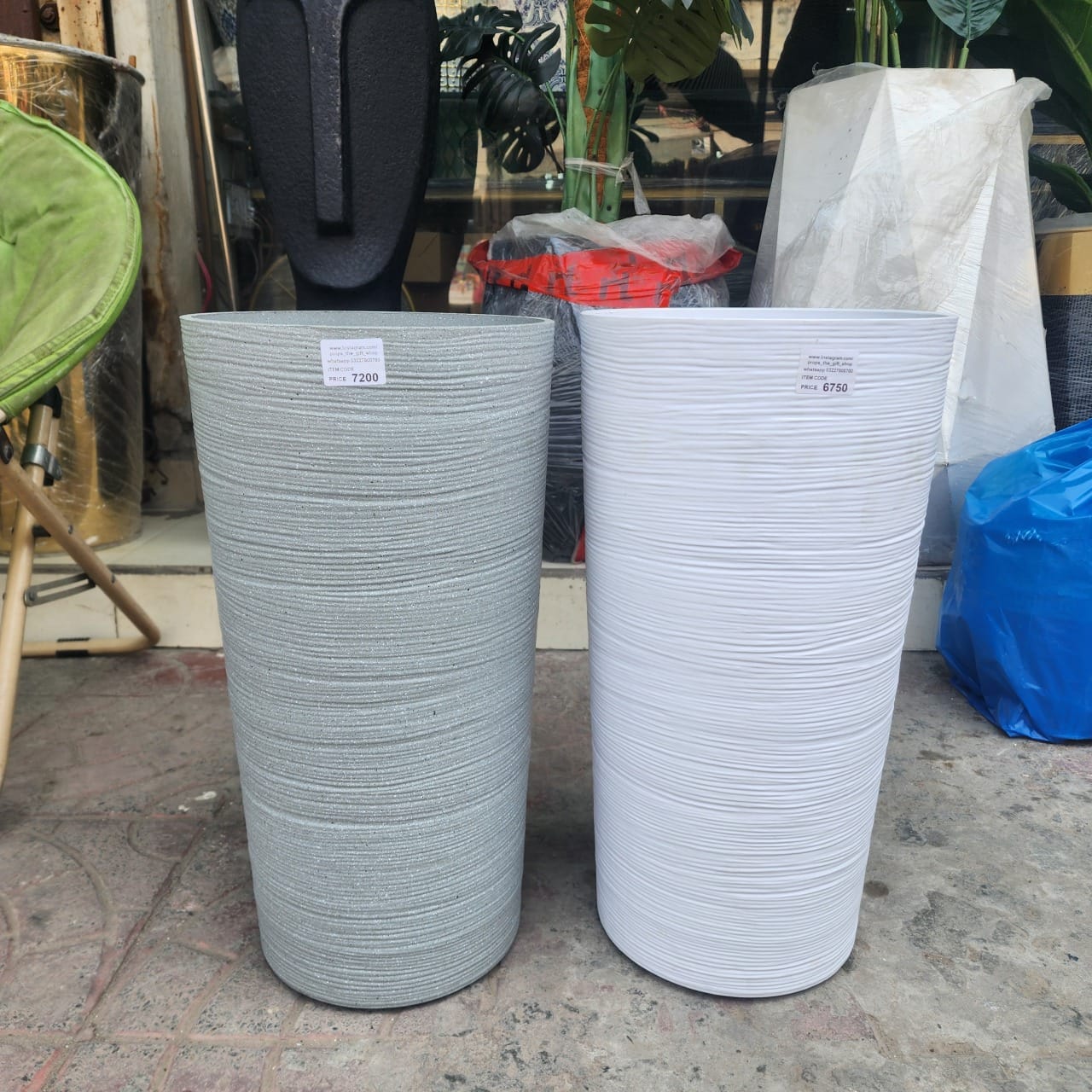 Ribbed Cylinder Planters