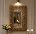 decorative gold textured wall mirror