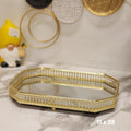 Octagonal Gold Mirrored Vanity Tray