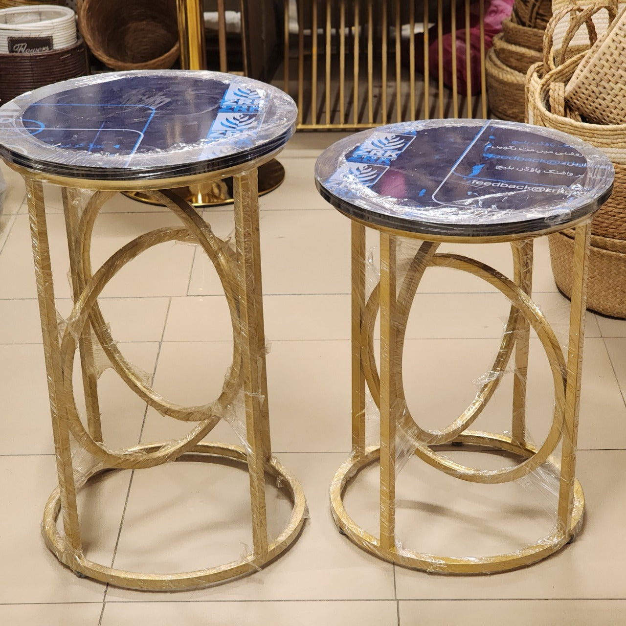 Geometric Pedestal Tables