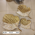 Gold and White Ginkgo Leaf Decorative Platter