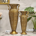 Perforated Brass Metal Floor Vases