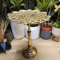 Hammered Gold Scalloped Side Table