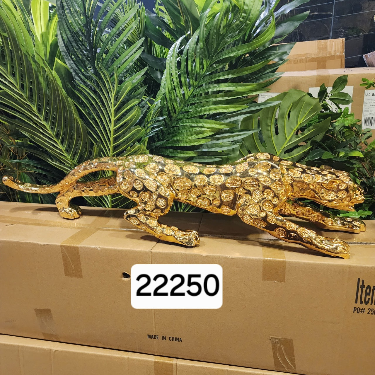 Gold Leopard Sculpture