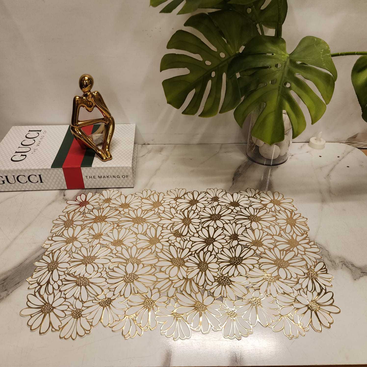 Metallic Floral Cutout Placemat