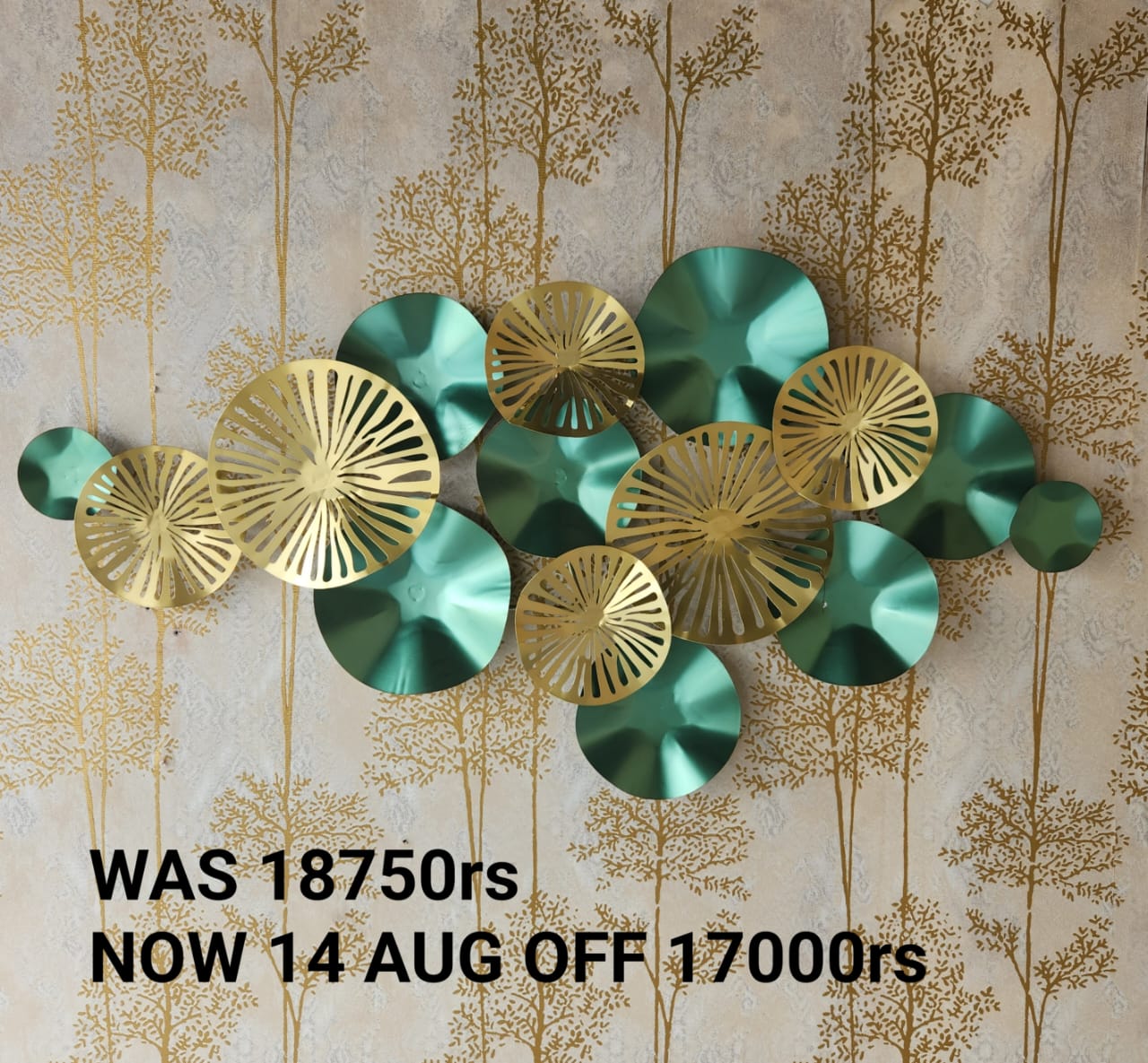 Round Lotus Leaf Metal Wall Decor