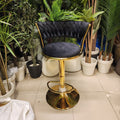 adjustable woven velvet swivel bar stool