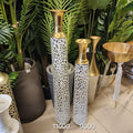 Modern Cut-Out Lattice Floor Vases