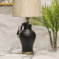 matte black ceramic urn table lamp