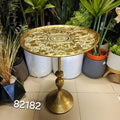 Moroccan Brass Pedestal Side Table