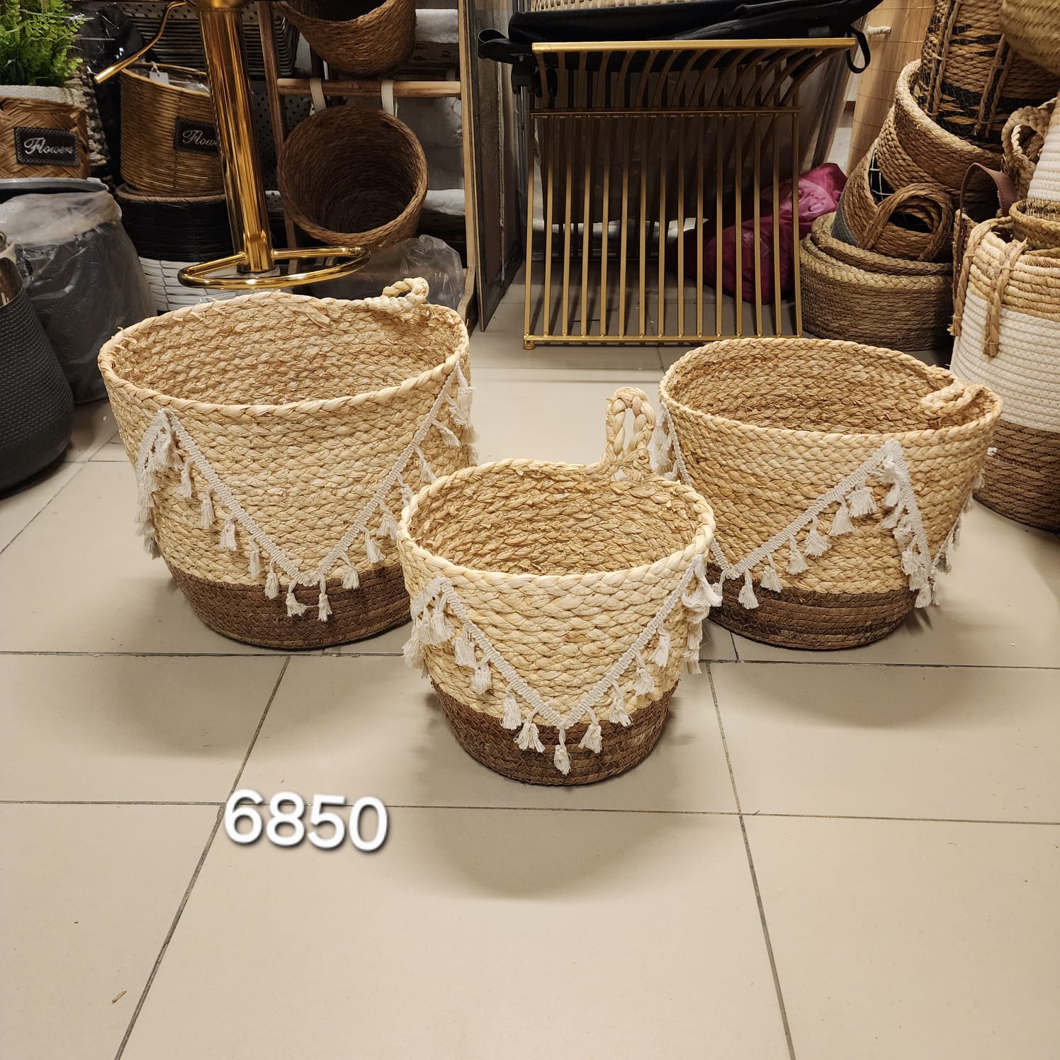 Boho Tassel Seagrass Baskets