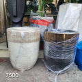 Ribbed Metallic Rim Planters