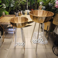 Gold Hammered Metal Pedestal Planters