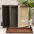 Textured Leatherette Vanity & Serving Trays with Metal Handles