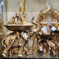 Antique Brass Finish Elephant Tray Figurine