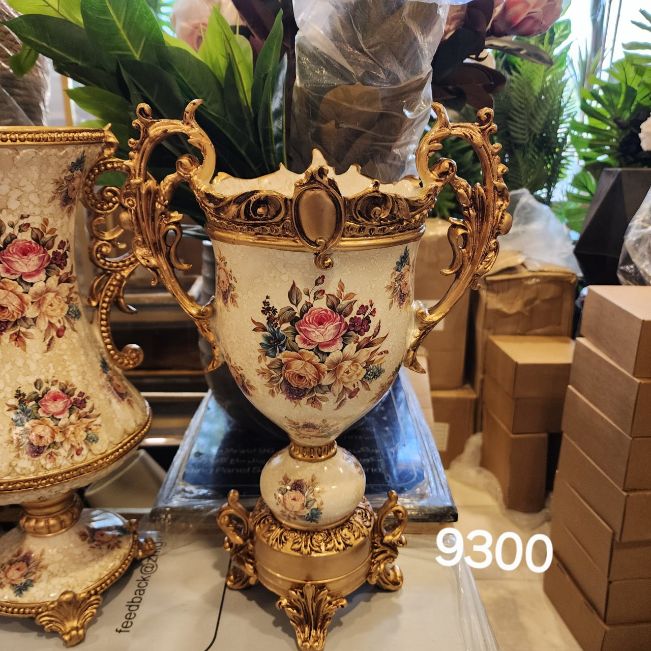 French Rococo Style Floral Vases
