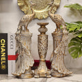 Peacock Candle Holder Trio