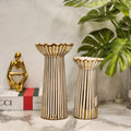 Gold Scalloped Rim Candle Set