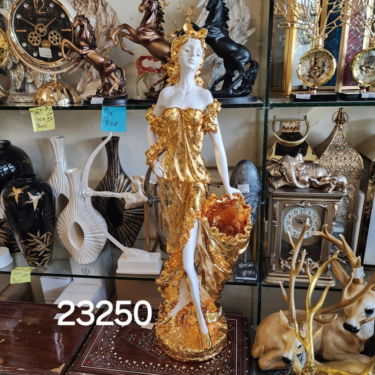 Gilded Lady Figurine Planter
