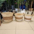 woven rope storage baskets