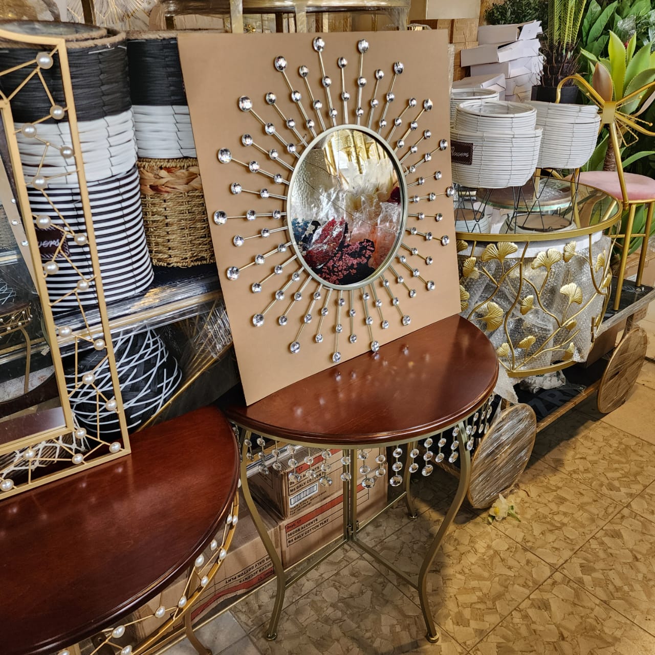 demi-lune console table