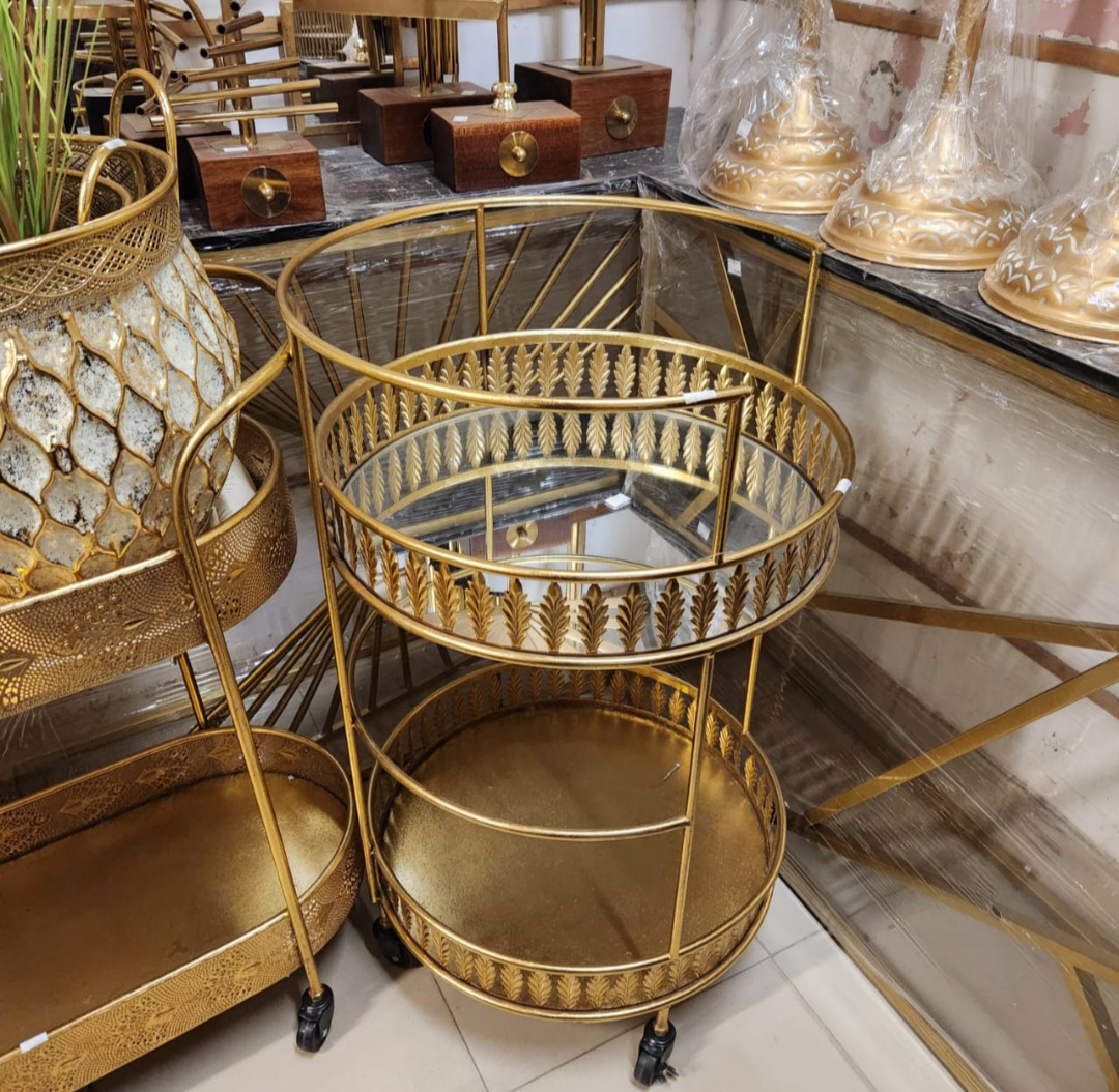 Deco style rolling trolley