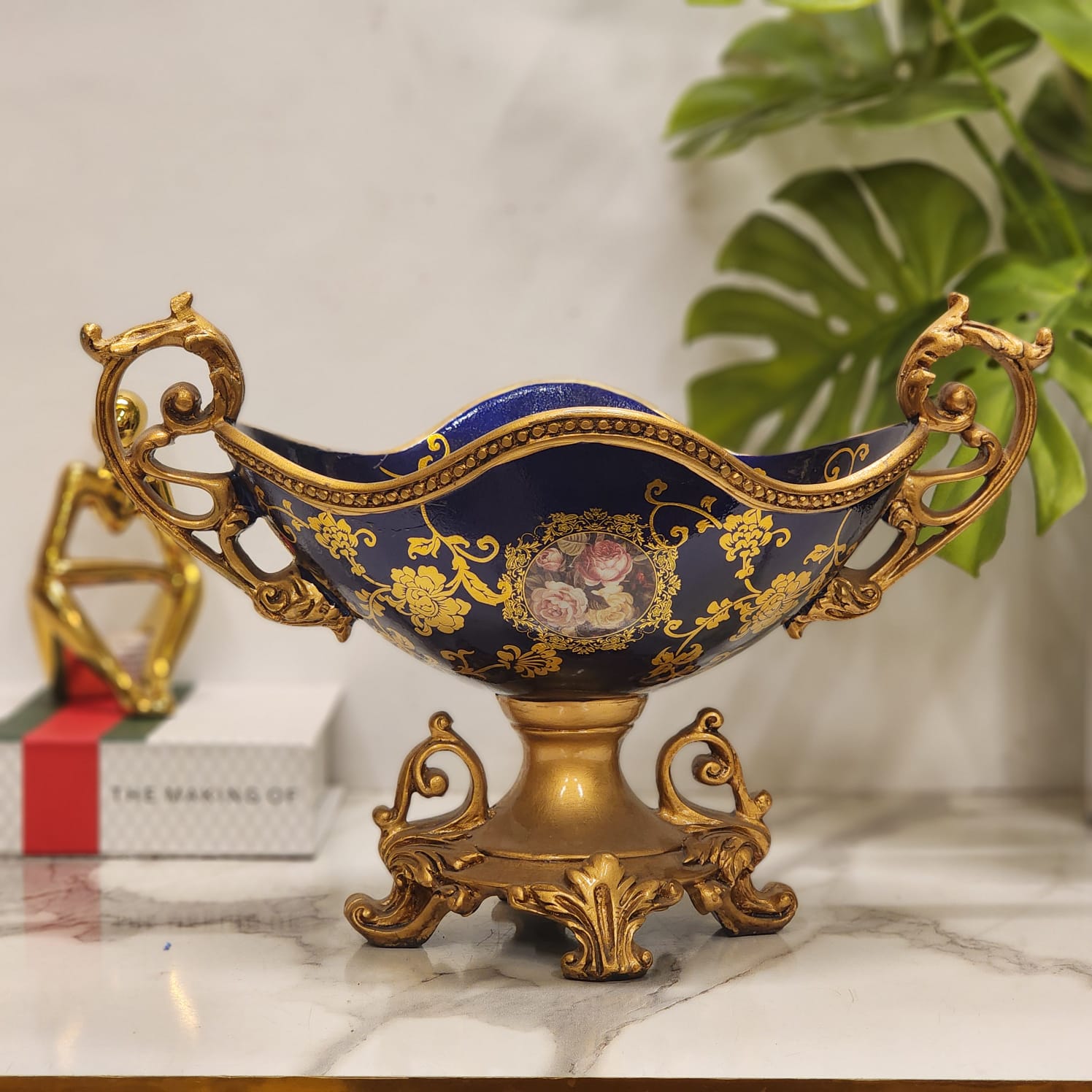Vintage-Style Footed Centerpiece Bowl