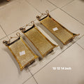 3-Piece Decorative Gold Metal Serving Tray Set