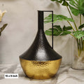 Hammered metal decorative bottle vase