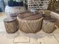 Rope-Wrapped Nesting Coffee Table Set
