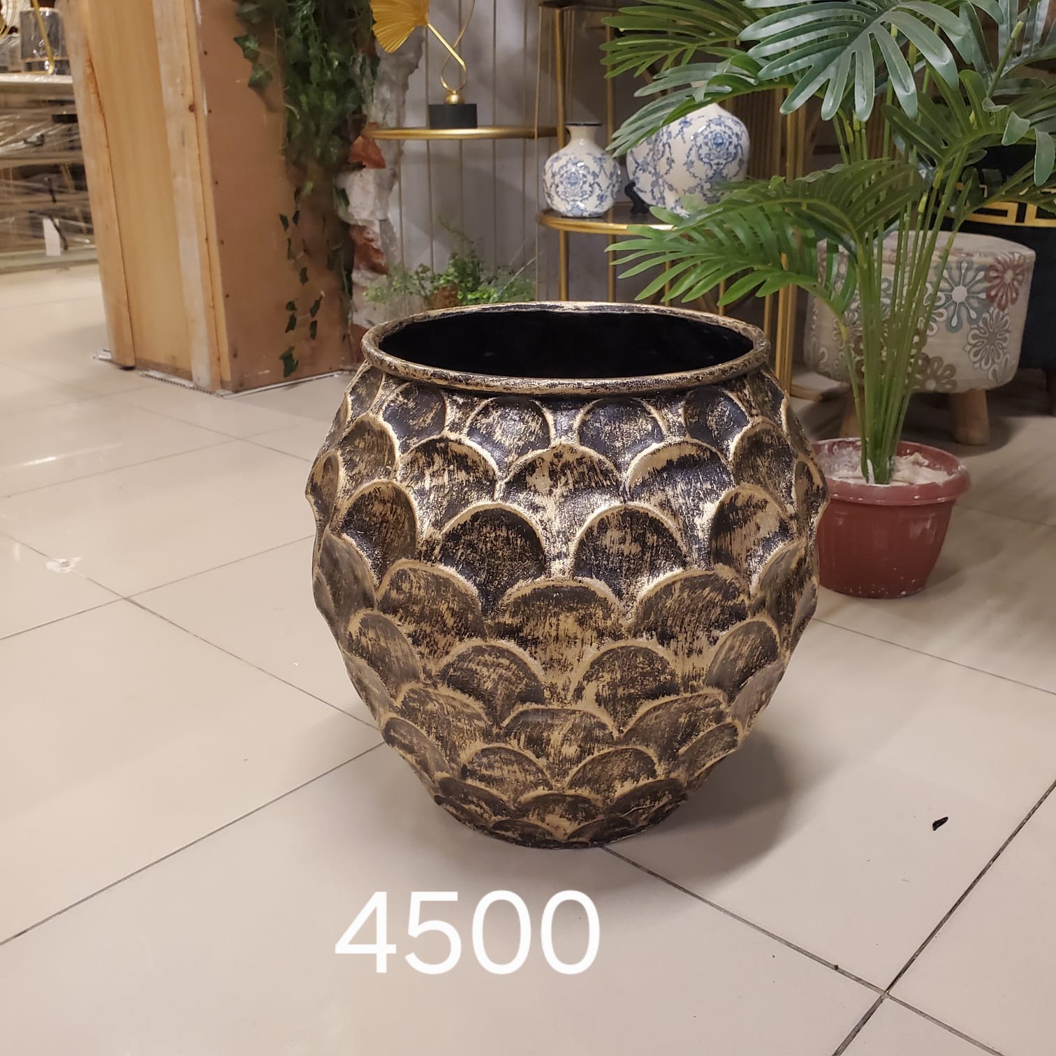 Antique Gold Metallic Planter