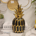 ceramic gold & black pineapple decor piece