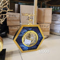 Hexagonal Marble-Pattern Table Clock