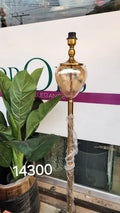 Hammered Copper or Amber Glass Tall Lamp