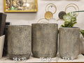 embossed ceramic cylinder planters