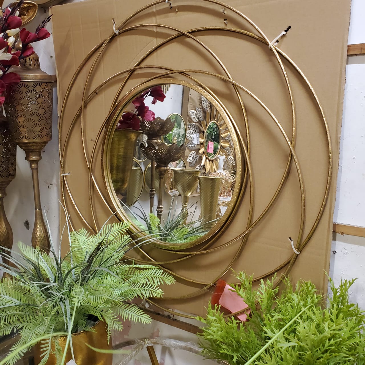 Gold Multi-Hoop Metal Wall Mirror