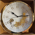 Gold Moving Gear Wall Clock