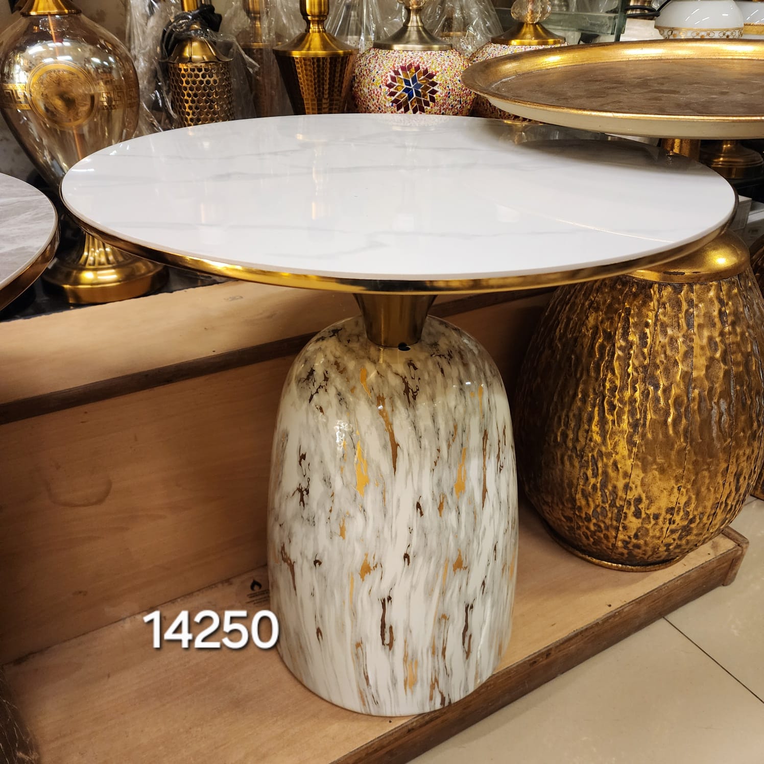 Marble Pedestal Side Table