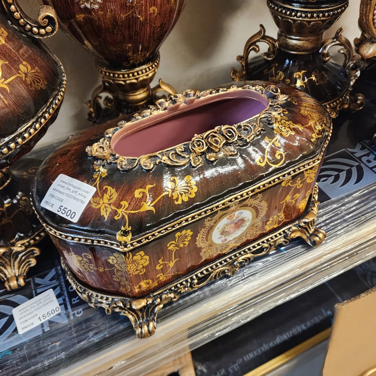 Ornate Victorian-Style Resin Tissue Box Holder
