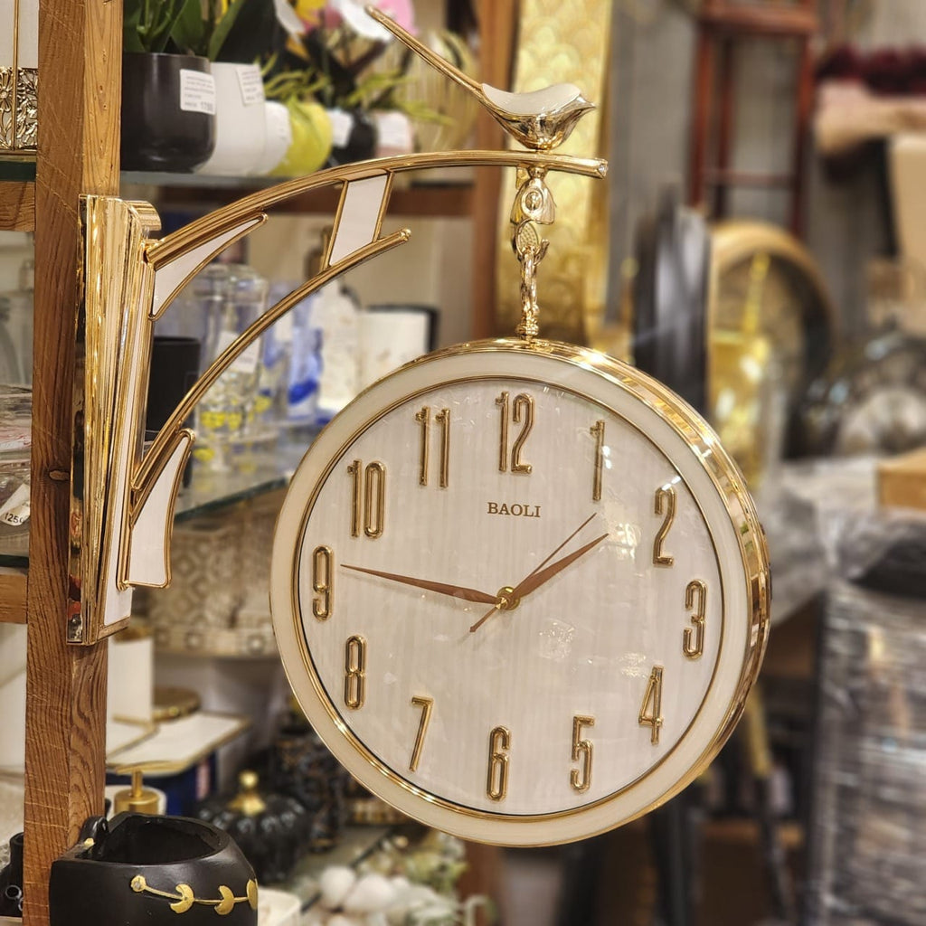 Double-Sided Wall Clock or a Hanging Station Clock
