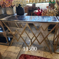 Geometric Gold Console Table