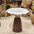 Marble-Top Pedestal Side Table