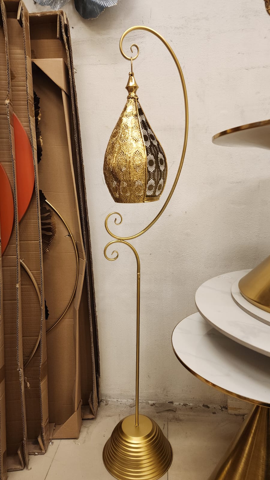 Moroccan-Style Hanging Lantern Floor Stand