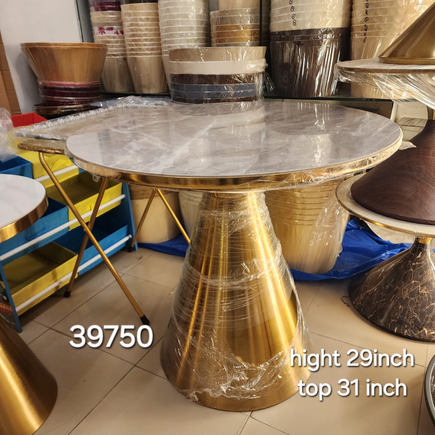 Marble Top Pedestal Dining Table