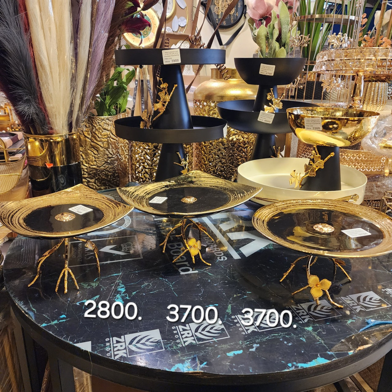 Ginkgo Leaf Pedestal Trays